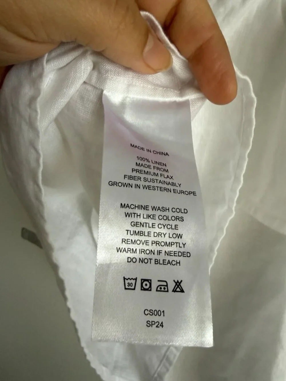 Quince 100% European Linen White Square Neck Tank Beach Coastal Effortless M - Picture 8 of 9